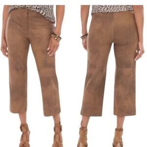 Chico’s Stonewash Faux Suede Leather Crop Wide Leg Pants Chico’s 1/=8